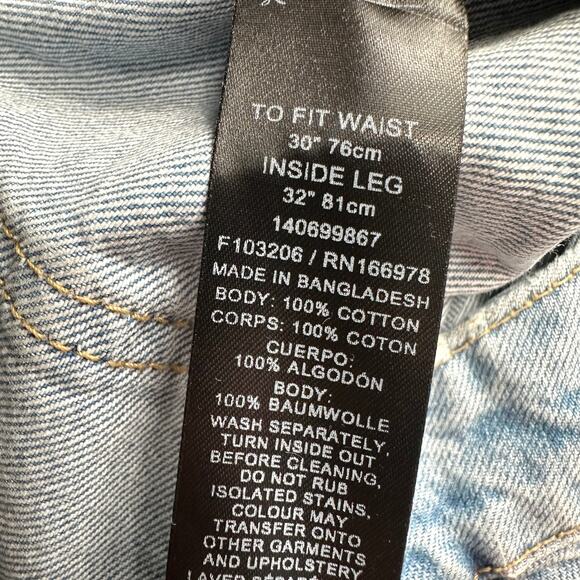 ASOS Design Loose Jean with Deep Turn Up Cuff in pale wash Size 30 - Picture 4 of 9